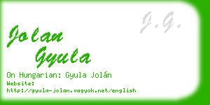 jolan gyula business card
